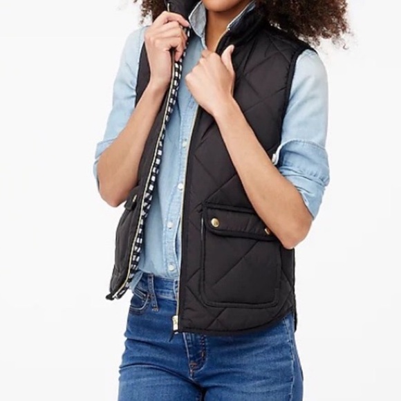 J. Crew Jackets & Blazers - J.Crew Quilt vest women size S black NWT
